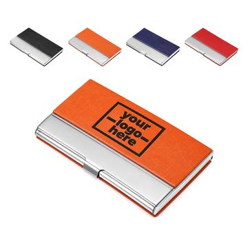 Textured-Panel Metal Business Card Case