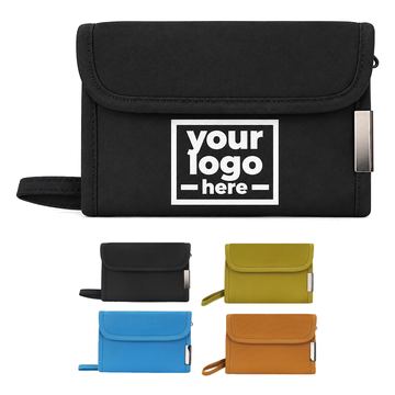 Nylon Travel Wallet With Rounded Flap