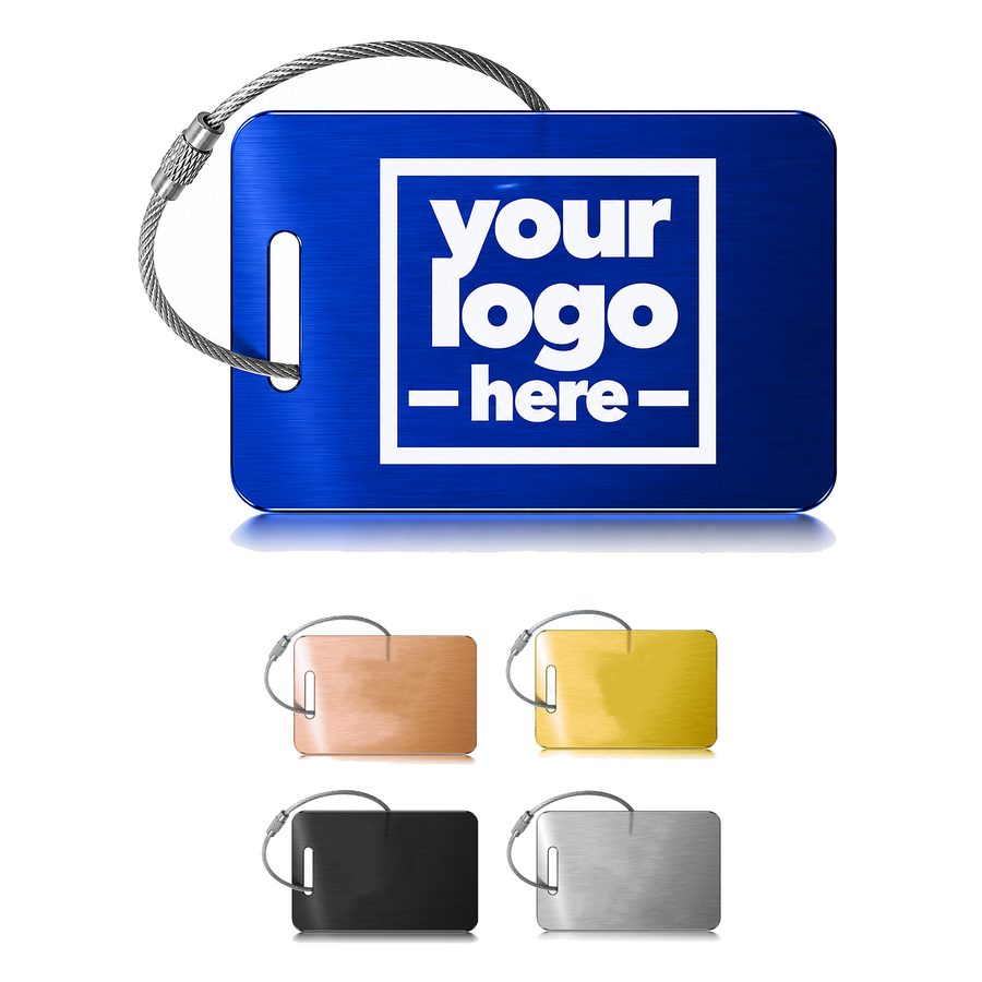 Brushed Metal Luggage Tag