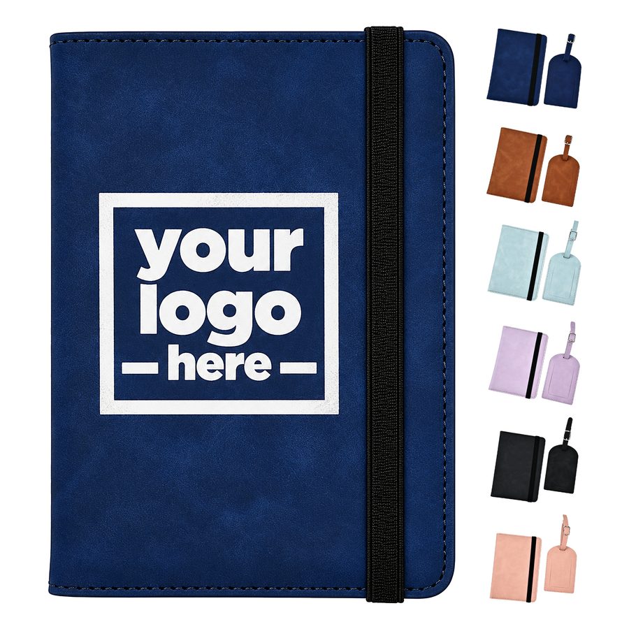 Bifold Passport Holder And Matching Luggage Tag Set
