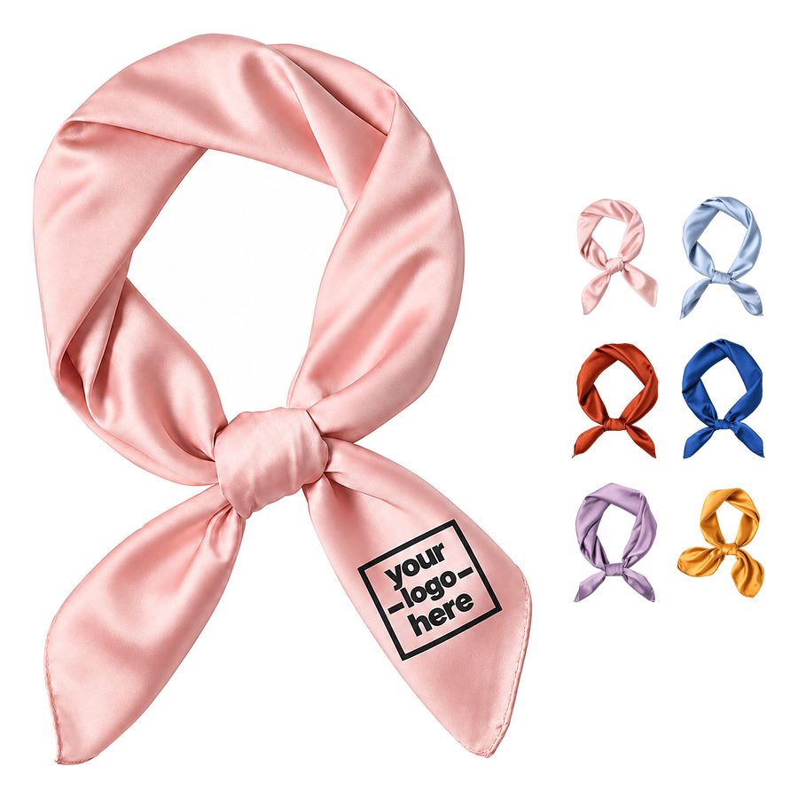Hemmed Square Polyester Satin Scarf