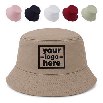 Round-Crown Bucket Hat With Downward Brim