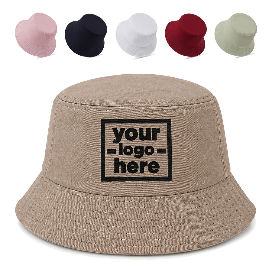 Round-Crown Bucket Hat With Downward Brim