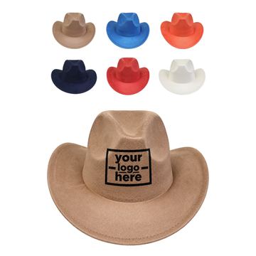 Suede-Textured Cowboy Hat With Upturned Brim