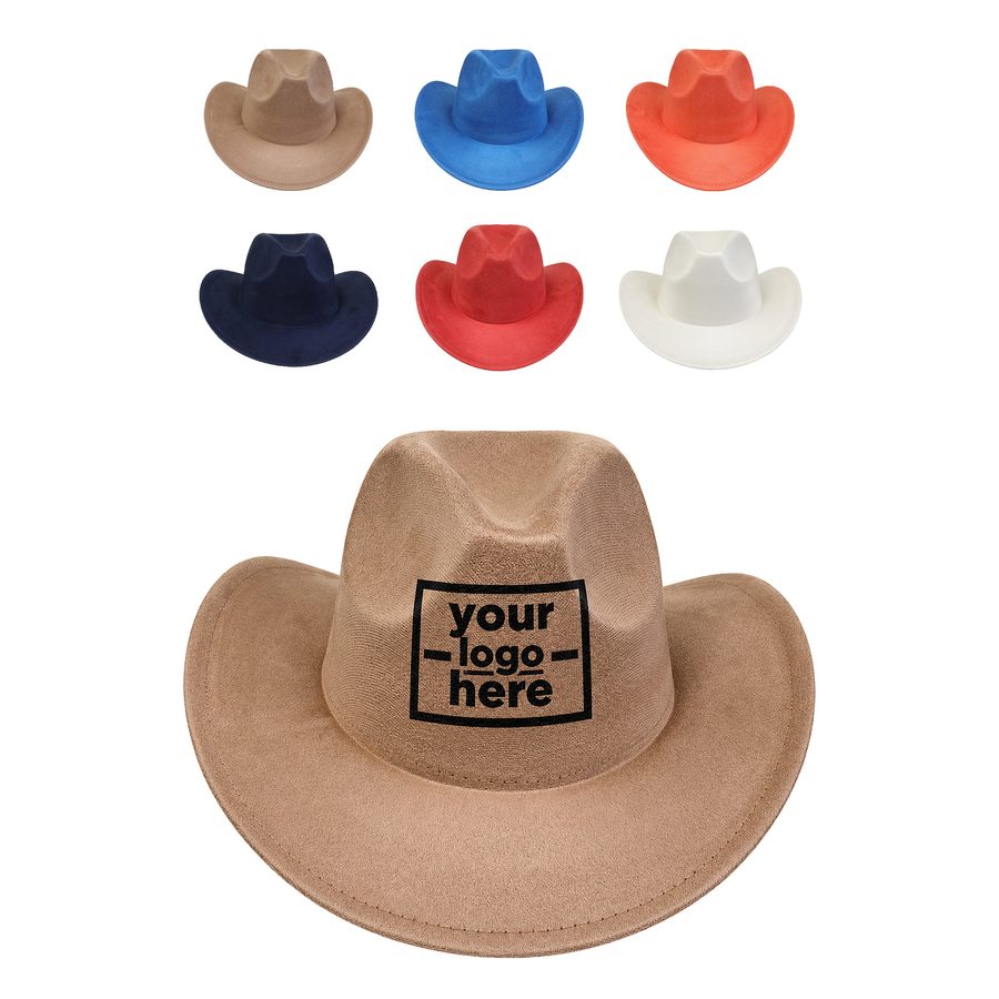 Suede-Textured Cowboy Hat With Upturned Brim