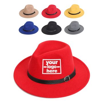 Wool Felt Fedora With Buckle Hatband