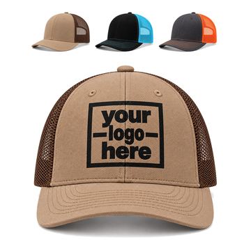 Curved-Brim Trucker Cap With Mesh Rear Panels