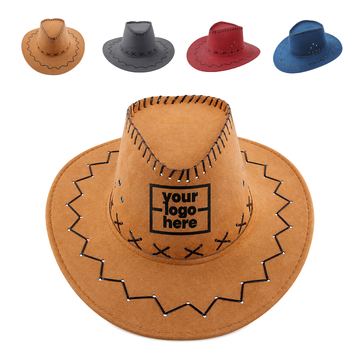 Suede Cowboy Hat With Curved Brim