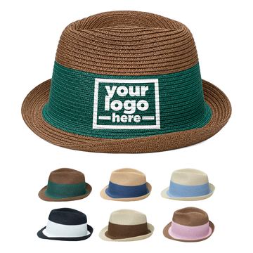 Woven Straw Fedora With A Two-Tone Crown