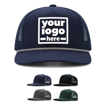 Rope-Accented Trucker Cap With Cotton Front Panels