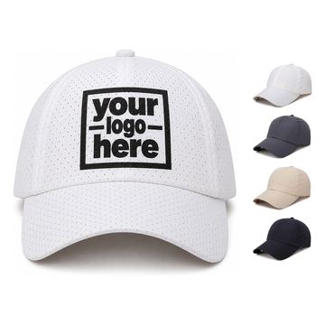Perforated Baseball Cap With Adjustable Rear Strap