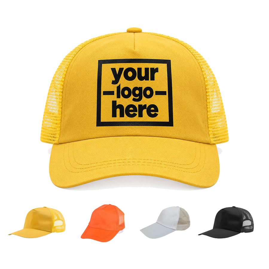 Solid-Front Trucker Cap With Mesh Sides