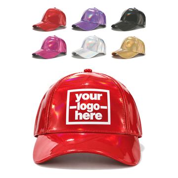 Iridescent-Coated Baseball Cap With Curved Visor
