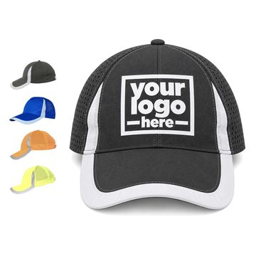 Reflective-Strip Baseball Cap With Mesh Panels