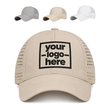 Curved-Brim Baseball Cap With Side And Rear Perforations