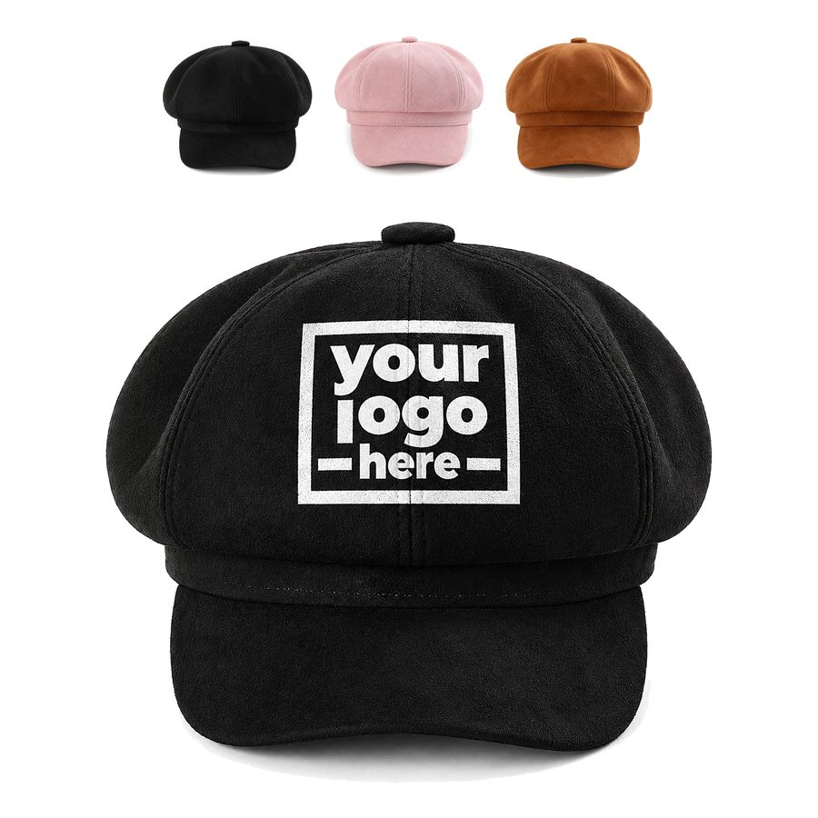 Eight-Panel Newsboy Cap With A Fabric-Covered Button