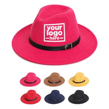 Structured Felt Fedora With Buckle Hatband