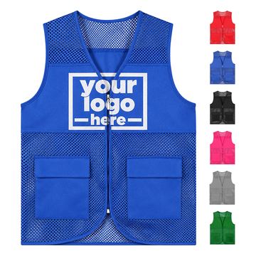 Mesh-Paneled Utility Vest With Flap Pockets