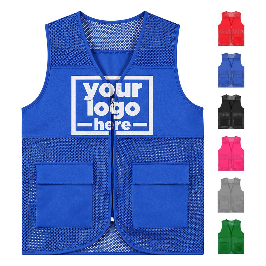 Mesh-Paneled Utility Vest With Flap Pockets