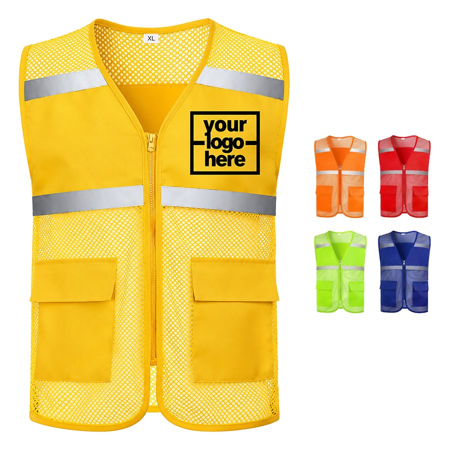 Polyester Work Vest With Reflective Bands