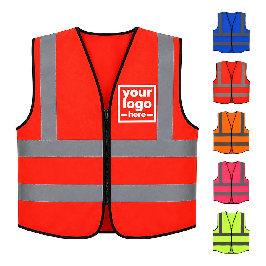 Sleeveless Vest With Front And Back Reflective Bands