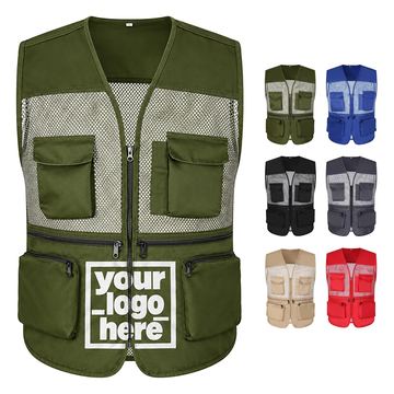 Six-Pocket Fishing Vest With Mesh Panels