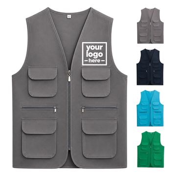 Polyester Utility Vest With Flap Pockets