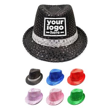 Sequin-Covered Fedora Hat