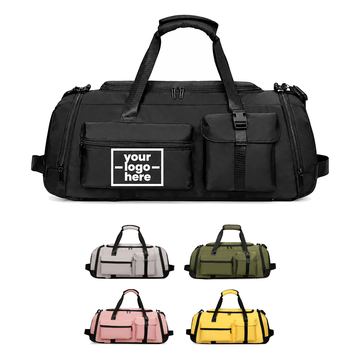 Duffel Bag With Buckle-Fastened Front Pocket