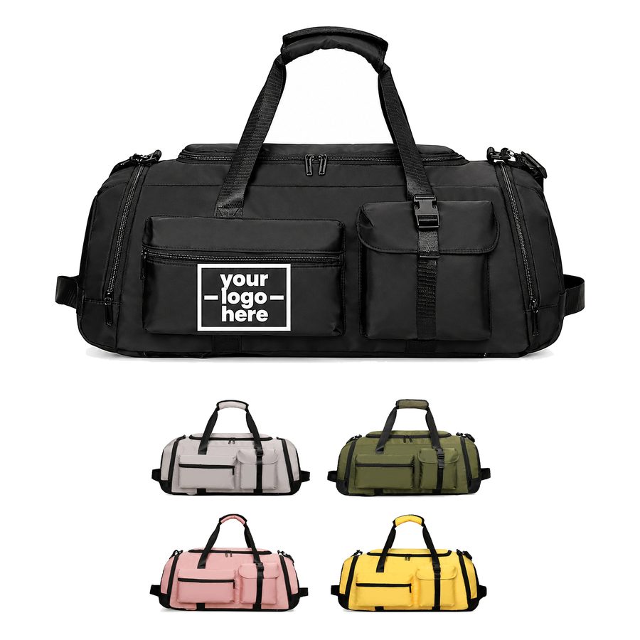 Duffel Bag With Buckle-Fastened Front Pocket