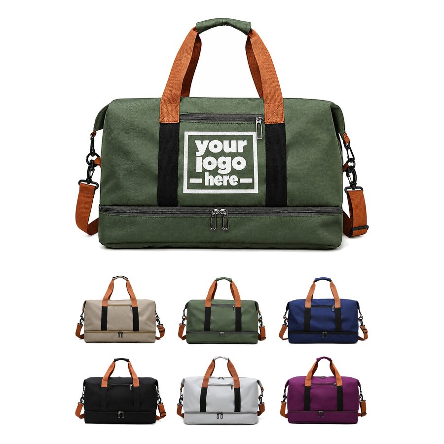 Polyester Duffel Bag With Bottom Shoe Compartment