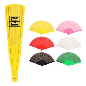 Plastic-Ribbed Folding Fabric Fan