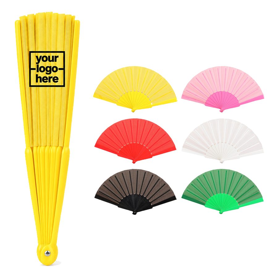 Plastic-Ribbed Folding Fabric Fan