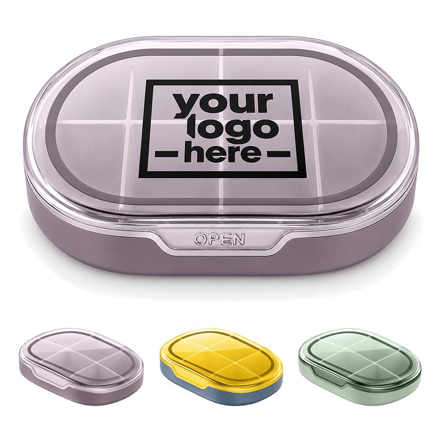 Six-Compartment Pill Organizer With Transparent Lid