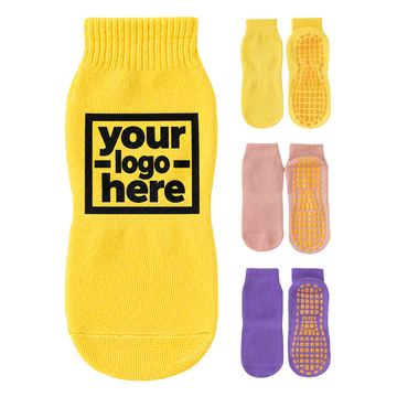 Ribbed-Cuff Cotton Grip Sock
