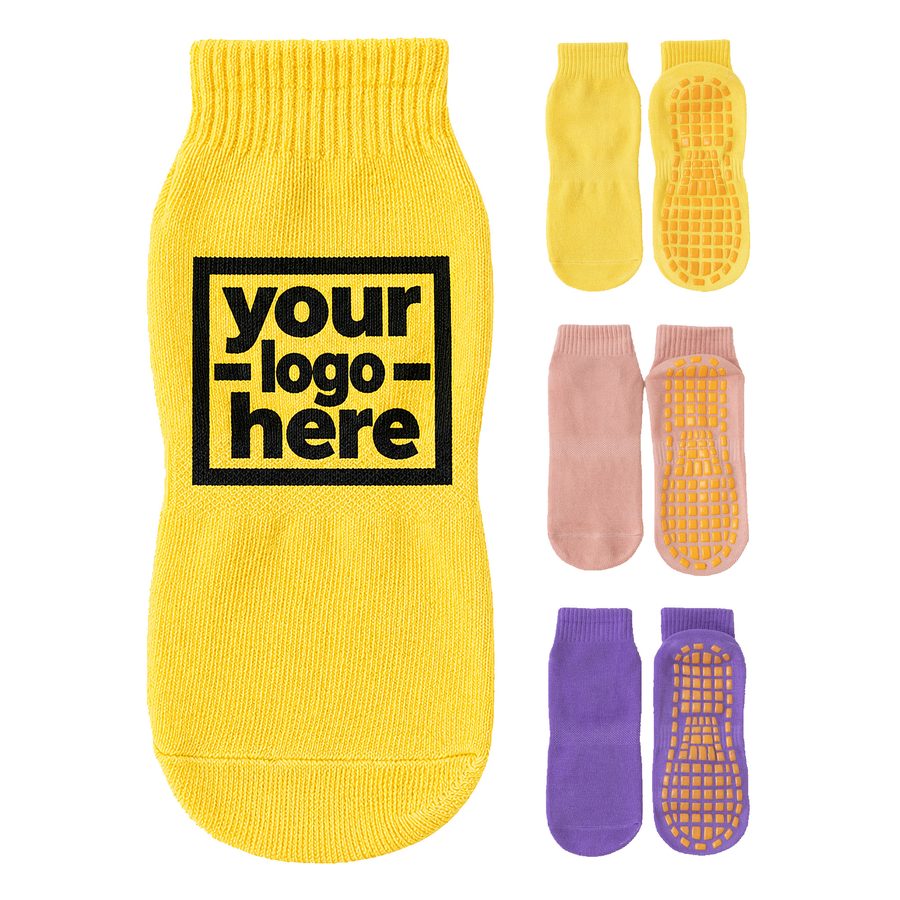 Ribbed-Cuff Cotton Grip Sock