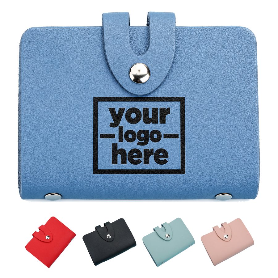Textured Snap-Tab Card Holder Wallet