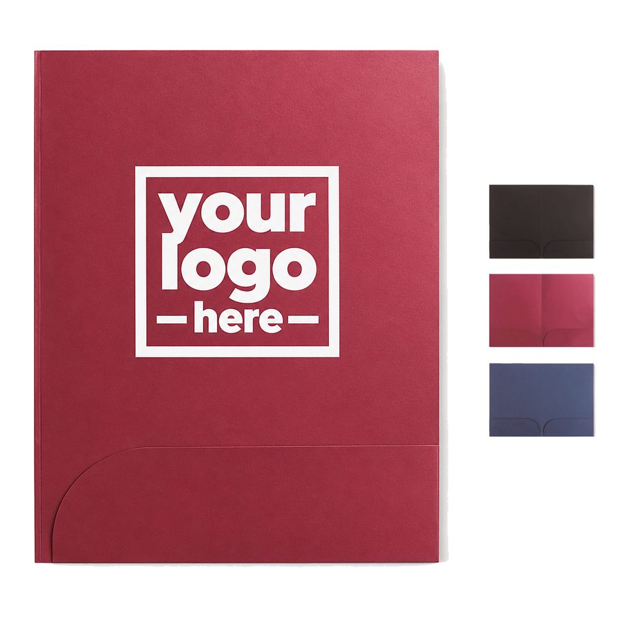 Cardstock Presentation Folder With Curved Pockets