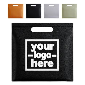 Pebbled Document Bag With Die-Cut Handles