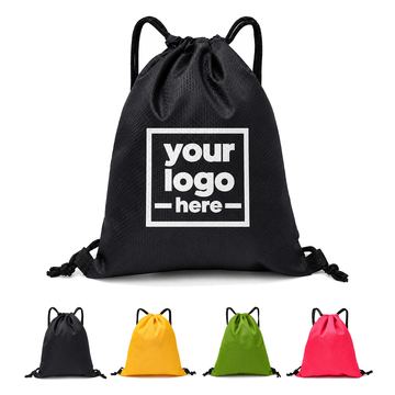 Honeycomb-Textured Drawstring Backpack With Corner Loops