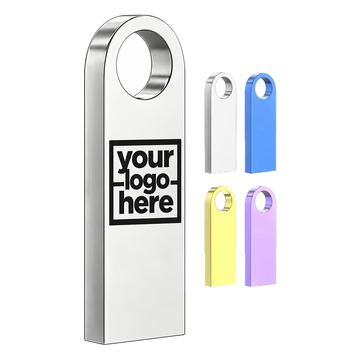 Flat Metal Flash Drive With Circular Attachment Hole