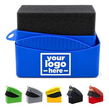 Car Cleaning Sponge With Grooved Grip And Storage Base