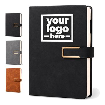 Suede-Textured Notebook With Magnetic Strap Closure