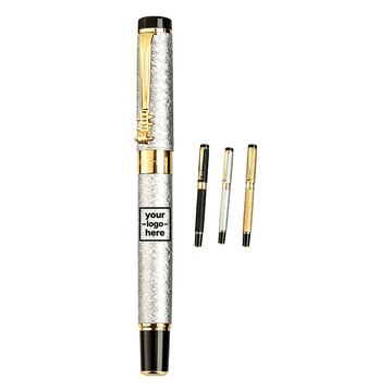 Textured-Cap Fountain Pen With Decorative Clip