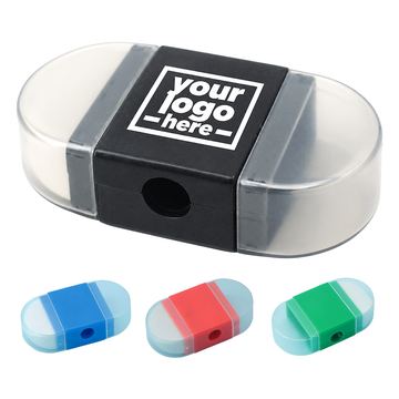 Oval Pencil Sharpener And Eraser Combo