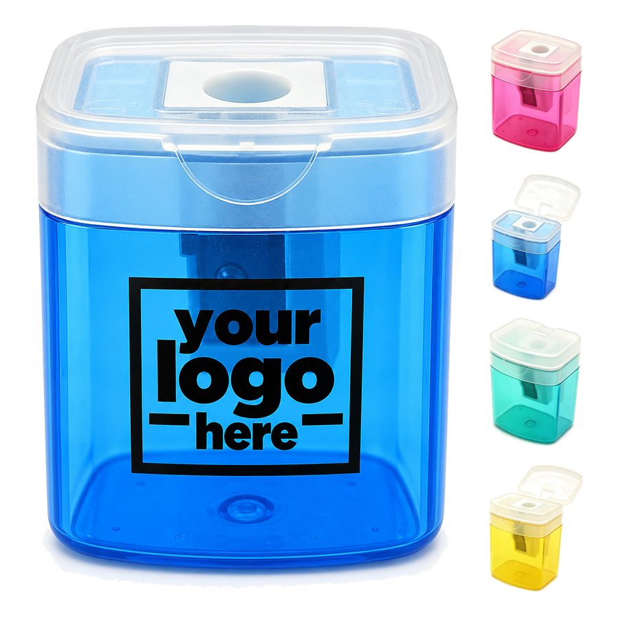 Pencil Sharpener With Hinged Protective Lid