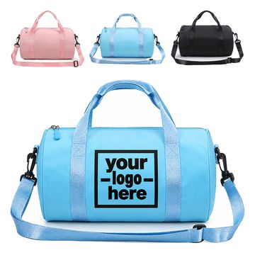 Barrel-Shaped Fabric Duffel Bag