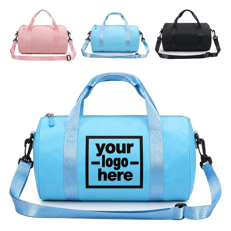 Barrel-Shaped Fabric Duffel Bag
