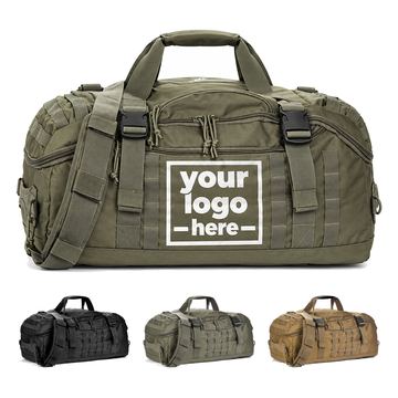 Nylon Duffel Bag With Buckled Compression Straps