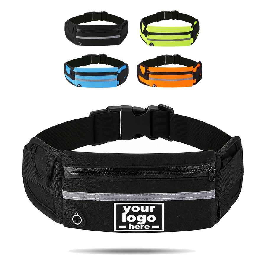 Flat Fabric Waist Bag With Earphone Port